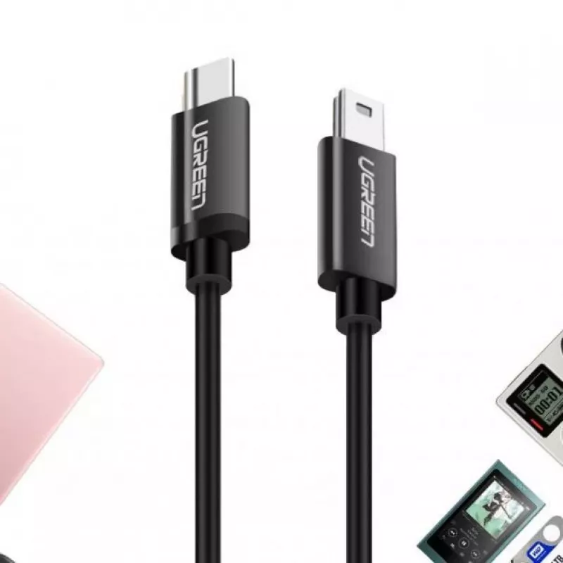 UGREEN US242 USB-C auf Mini USB Kabel 1m Schwarz