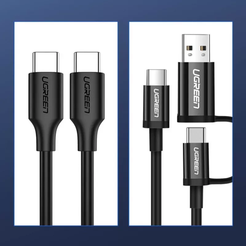 UGREEN US286 USB-C auf USB-C Kabel 1m Schwarz - PD QC 3A 480Mbps