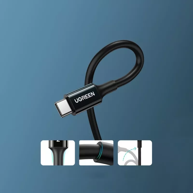 UGREEN US300 USB-C auf USB-C Kabel 480Mbps 5A 1m Schwarz