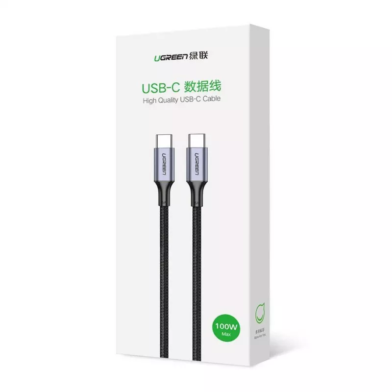 UGREEN US316 USB-C auf USB-C Kabel 100W 5A 480Mbps 1m Schwarz