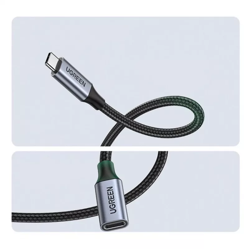 UGREEN US372 USB-C auf USB-C Kabel 100W 5A 10Gbps 0,5m Grau