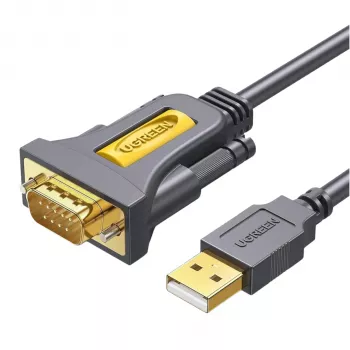 UGREEN USB 2.0 auf RS-232 Seriell-Adapterkabel (USB-A Stecker auf DB9 Stecker) - Schwarz, 1,5 m