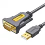 UGREEN USB 2.0 auf RS-232 Seriell-Adapterkabel (USB-A Stecker auf DB9 Stecker) - Schwarz, 1,5 m