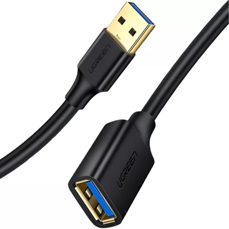 UGREEN USB 3.0 Verlängerungskabel 3m Schwarz Stecker auf Buchse SuperSpeed 5Gbps