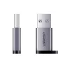 UGREEN USB 3.0 Stecker auf Typ-C 3.1 Buchse Adapter, Datenübertragung und Laden, Space Grau