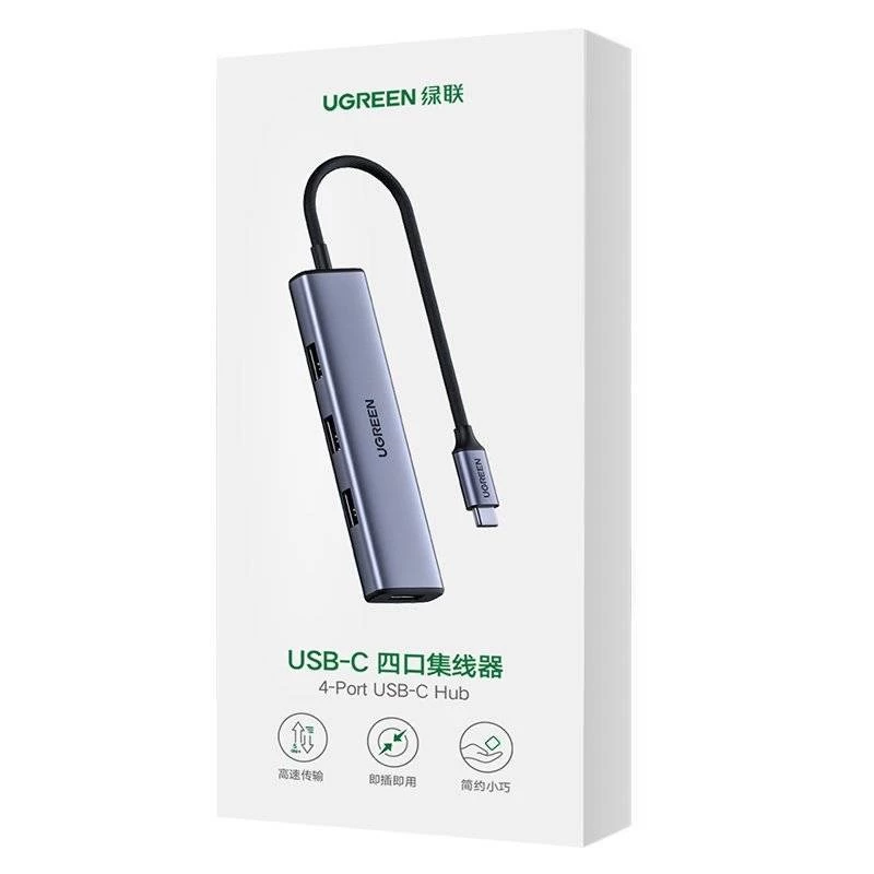 UGREEN USB-C Hub 4-Port USB 3.2 Gen 1 Silber