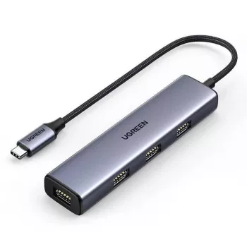 UGREEN USB-C Hub 4-Port USB 3.2 Gen 1 Silber