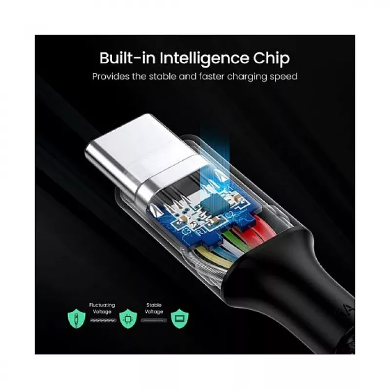 UGREEN USB-C auf USB-C 100W geflochtenes Nylon-Ladekabel 2m Schwarz