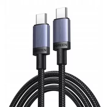 UGREEN USB-C auf USB-C Ladekabel USB 2.0 240W PD 3.1, Aluminiumgehäuse geflochten, 2m Grau