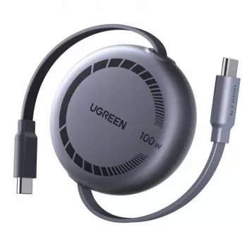 UGREEN USB-C auf USB-C PD 100W ausziehbares Schnellladekabel 1m Schwarz