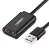 UGREEN USB auf 3,5 mm externer Stereo-Sound-Adapter - Schwarz