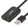 UGREEN USB auf 3,5 mm externer Stereo-Sound-Adapter - Schwarz