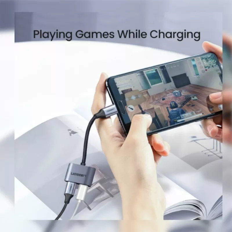 UGREEN USB Type-C Dual-Audio- und Ladeadapter (15W PD, 2-in-1-Splitter)