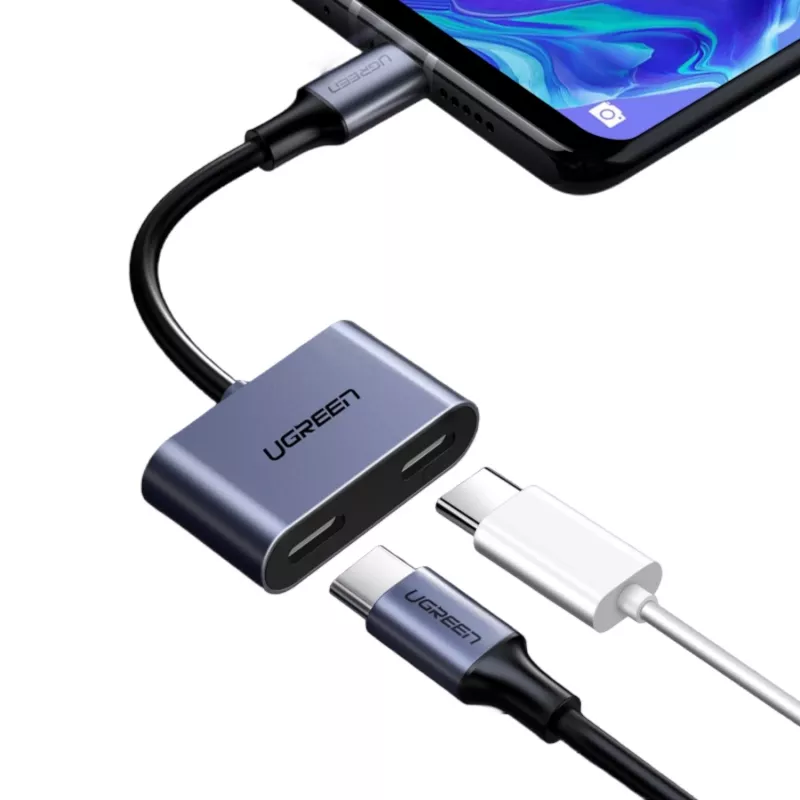 UGREEN USB Type-C Dual-Audio- und Ladeadapter (15W PD, 2-in-1-Splitter)