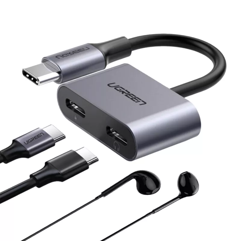 UGREEN USB Type-C Dual-Audio- und Ladeadapter (15W PD, 2-in-1-Splitter)