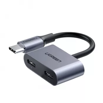 UGREEN USB Type-C Dual-Audio- und Ladeadapter (15W PD, 2-in-1-Splitter)