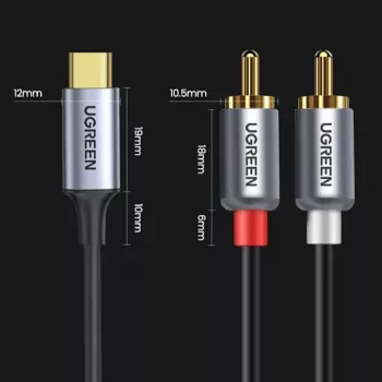UGREEN USB Type-C auf 2RCA Audiokabel 1,5m Grau (20193 CM451)