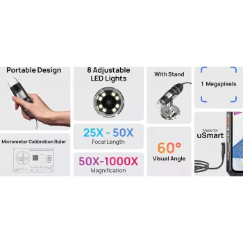 ULEFONE uSmart C01 Digitalmikroskop 50x-1000x 2MP USB-C