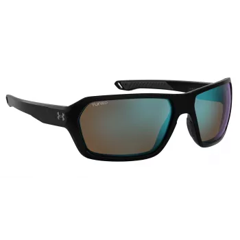 Under Armour UARECON807G4W Herren Sport-Sonnenbrille - Matt Schwarzer Rahmen, Graue Polarisierte Gläser, 64/17/125 mm