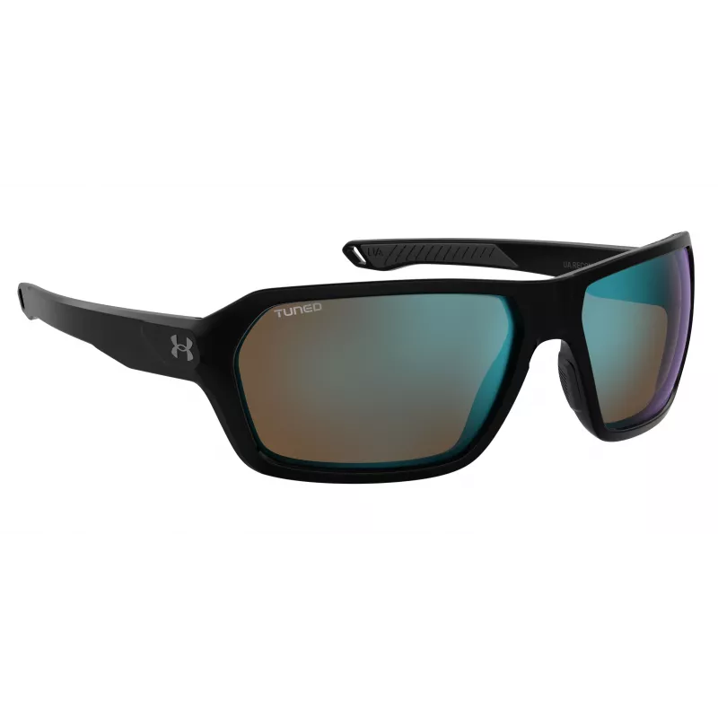 Under Armour UARECON807G4W Herren Sport-Sonnenbrille - Matt Schwarzer Rahmen, Graue Polarisierte Gläser, 64/17/125 mm