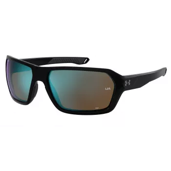 Under Armour UARECON807G4W Herren Sport-Sonnenbrille - Matt Schwarzer Rahmen, Graue Polarisierte Gläser, 64/17/125 mm