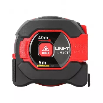 UNI-T LM-40T Laser-Entfernungsmesser 40m Reichweite, ±2mm Genauigkeit, IP54, hintergrundbeleuchtetes LCD, Fläche/Volumen/Pythagoras, 20 Datensätze