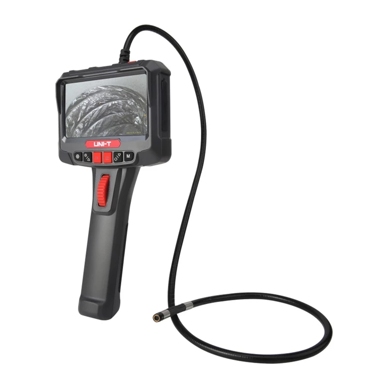 UNI-T UT663B-2m Industrie-Endoskop mit 4,3 inch IPS-Bildschirm, 5,5-mm-Sonde IP67, 1080P-Kamera, 2-m-Kabel halbsteif, 6 LED-Leuchten, 2600-mAh-Akku