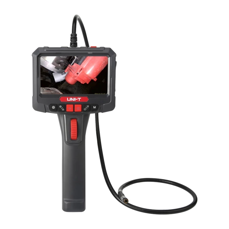UNI-T UT663B-2m Industrie-Endoskop mit 4,3 inch IPS-Bildschirm, 5,5-mm-Sonde IP67, 1080P-Kamera, 2-m-Kabel halbsteif, 6 LED-Leuchten, 2600-mAh-Akku