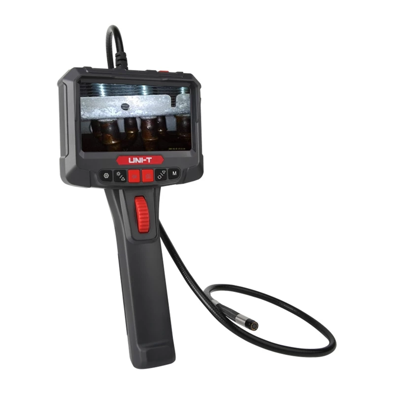 UNI-T UT663B-2m Industrie-Endoskop mit 4,3 inch IPS-Bildschirm, 5,5-mm-Sonde IP67, 1080P-Kamera, 2-m-Kabel halbsteif, 6 LED-Leuchten, 2600-mAh-Akku