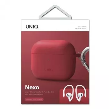 UNIQ Uniq Nexo Case für AirPods 3 + Silikon-Ohrhaken - Rot