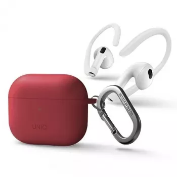 UNIQ Uniq Nexo Case für AirPods 3 + Silikon-Ohrhaken - Rot