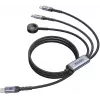 UNITEK 3-in-1 USB-C + Lightning + Apple Watch Ladekabel, 100W PD, 480 Mbps, 1,2 m, Schwarz