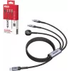 UNITEK 3-in-1 USB-C + Lightning + Apple Watch Ladekabel, 100W PD, 480 Mbps, 1,2 m, Schwarz
