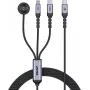 UNITEK 3-in-1 USB-C + Lightning + Apple Watch Ladekabel, 100W PD, 480 Mbps, 1,2 m, Schwarz