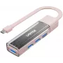 UNITEK Bidirektionaler USB-C/USB-A Hub, 4-Port, 5Gbps, Pink