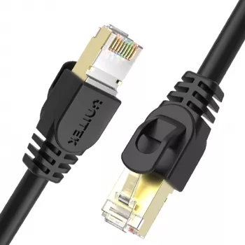 UNITEK Cat.7 SSTP Ethernet-Patchkabel RJ45, 0,5 m, Grau, 10 Gbit/s, 600 MHz, vergoldet