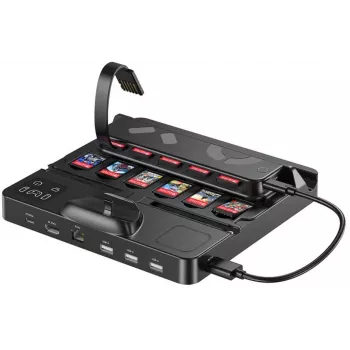 UNITEK Ladestation für Nintendo Switch mit Switch & Kartenleser