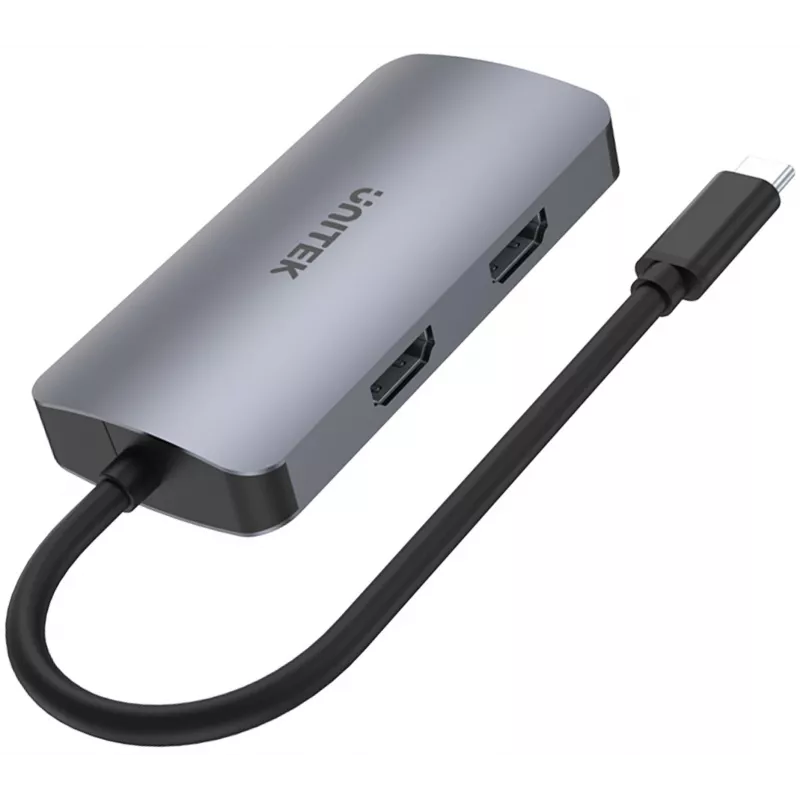 Unitek D1051A USB-C Hub mit 1x USB 3.0, VGA, 2x HDMI, Power Delivery und MST