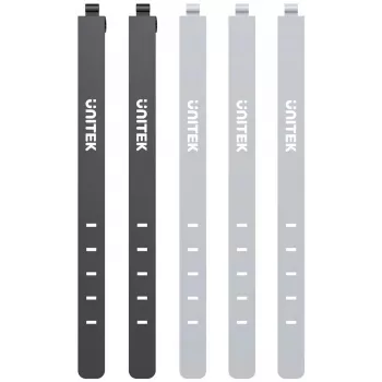 UNITEK FlexiTie Silikon-Kabelbinder-Set – 6-teiliger wiederverwendbarer Kabelorganizer, gemischte Farben, 2 Größen
