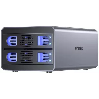 UNITEK RAID-Gehäuse für SATA-Laufwerke 2,5''/3,5'' 4 Modi 40 TB USB-C 10 Gbit/s