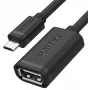 UNITEK USB 2.0 OTG-Kabel, microUSB-Stecker auf USB-A-Buchse, 15 cm, Schwarz