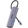 UNITEK USB-C Hub 4-in-1 USB-C 10 Gbps, 2x USB-A und 2x USB-C, Space Grey