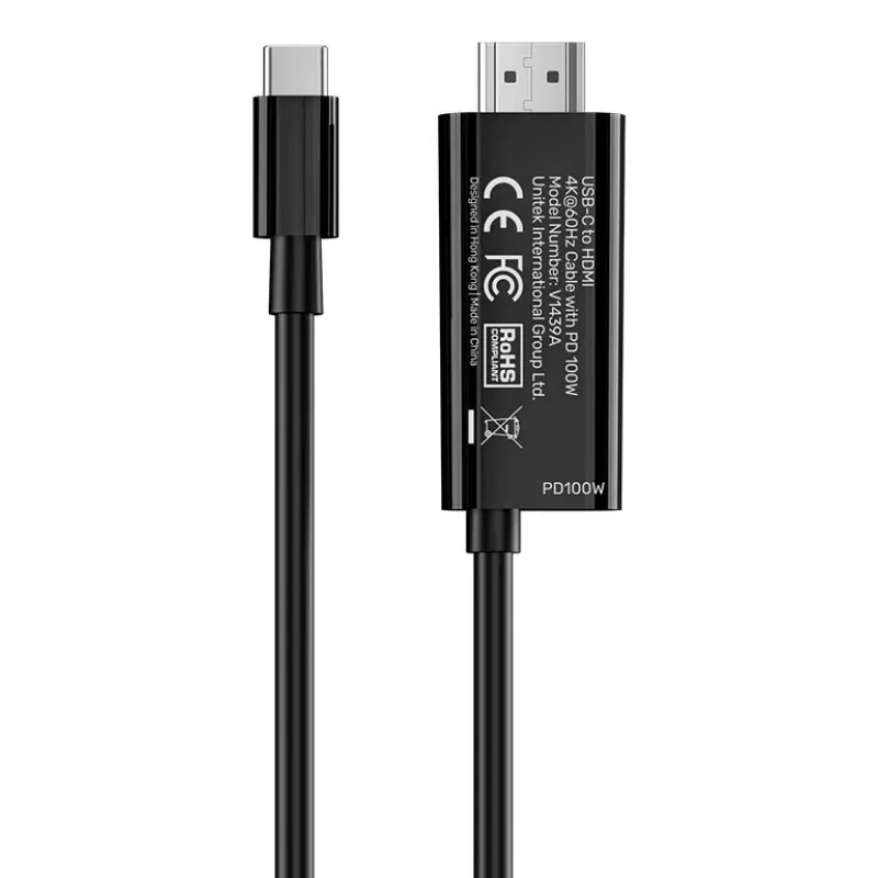 UNITEK USB-C auf HDMI 4K@60Hz Kabel mit USB-C PD 100W