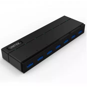 UNITEK Y-3184 7-Port USB 3.0 Hub mit Netzteil und BC 1.2 Ladefunktion