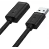 UNITEK Y-C449GBK USB 2.0 Verlängerungskabel, Typ-A Stecker auf Buchse, 1,5 m, Schwarz