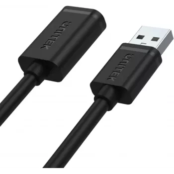 UNITEK Y-C449GBK USB 2.0 Verlängerungskabel, Typ-A Stecker auf Buchse, 1,5 m, Schwarz