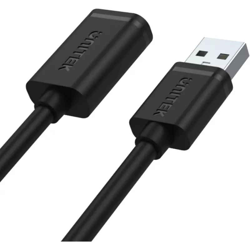 UNITEK Y-C449GBK USB 2.0 Verlängerungskabel, Typ-A Stecker auf Buchse, 1,5 m, Schwarz