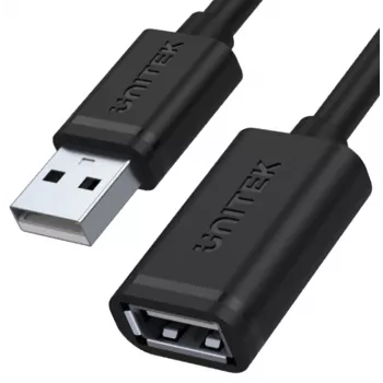 UNITEK Y-C449GBK USB 2.0 Verlängerungskabel, Typ-A Stecker auf Buchse, 1,5 m, Schwarz