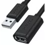 UNITEK Y-C449GBK USB 2.0 Verlängerungskabel, Typ-A Stecker auf Buchse, 1,5 m, Schwarz