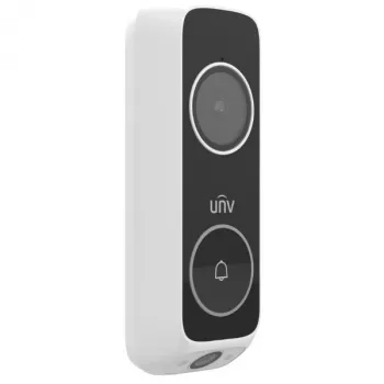 UNIVIEW ED-525B-WB Kabellose Türklingel mit Kamera, Wi-Fi, 2MP, 1080p, IP65, Schwarz/Weiß